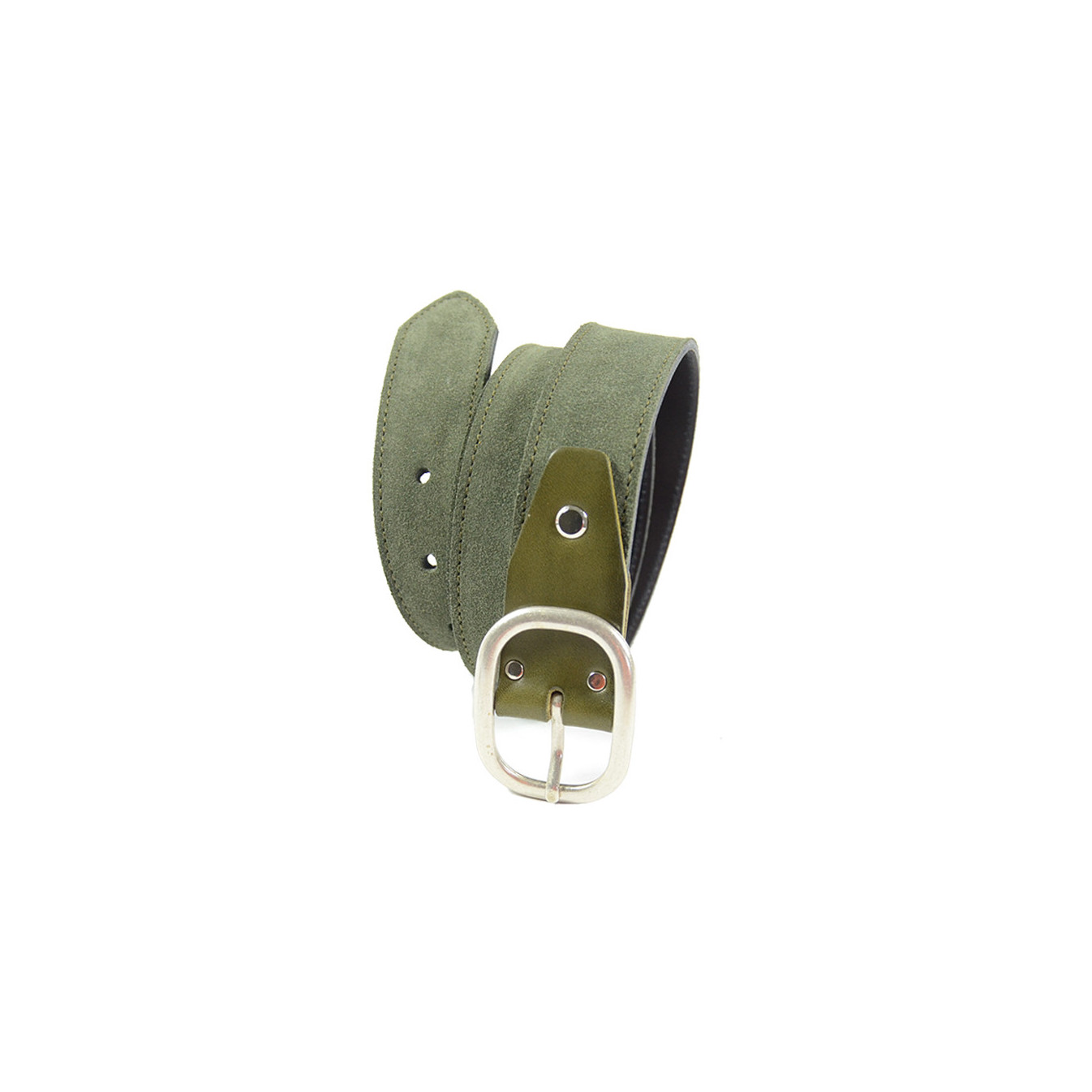 Ceinture Classique Cuir Femme Faune Nubuck Kaki