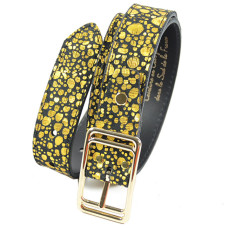 Ceinture Faune Cuir Femme Disco Or