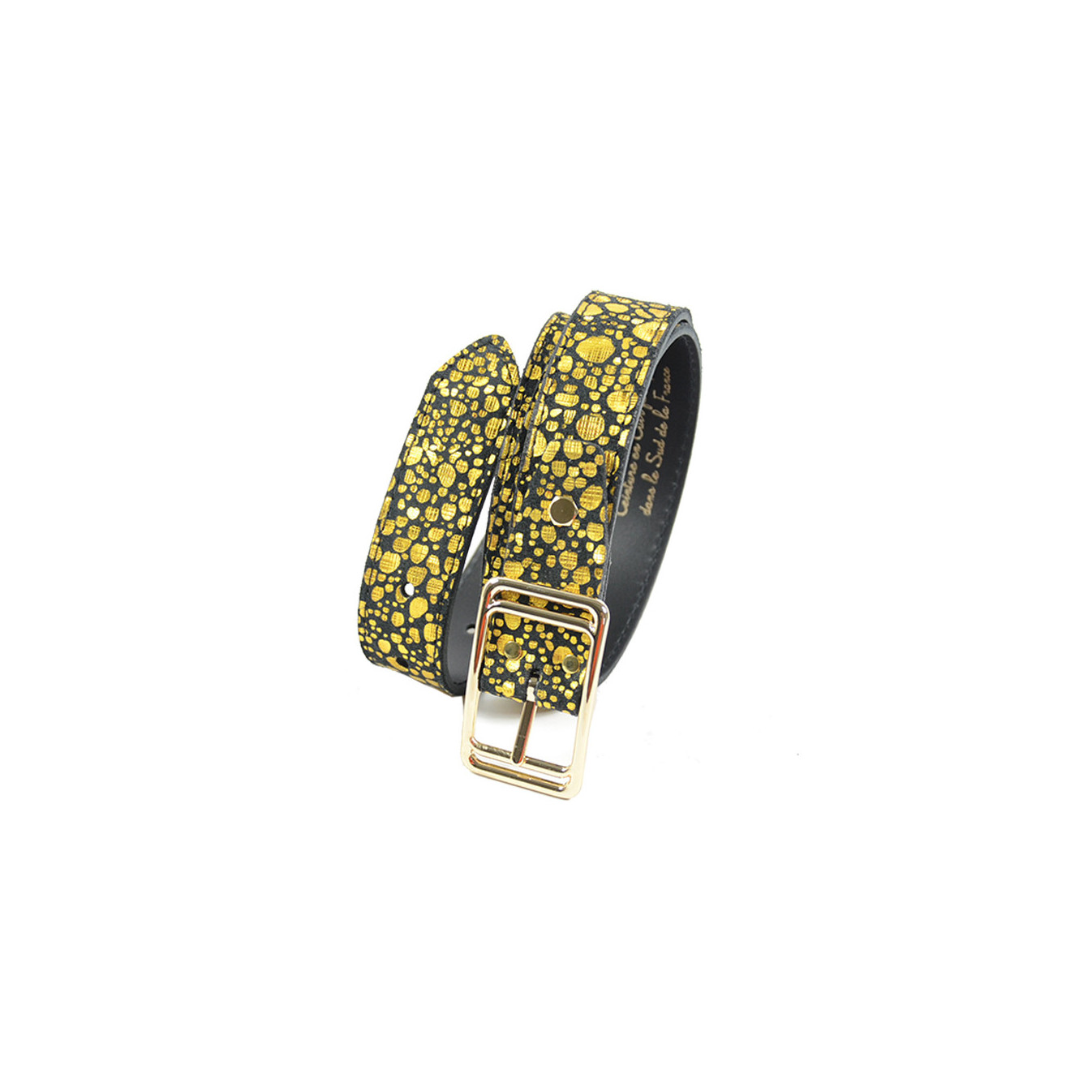 Ceinture Faune Cuir Femme Disco Or