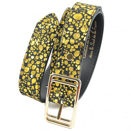 Ceinture Faune Cuir Femme Disco Or