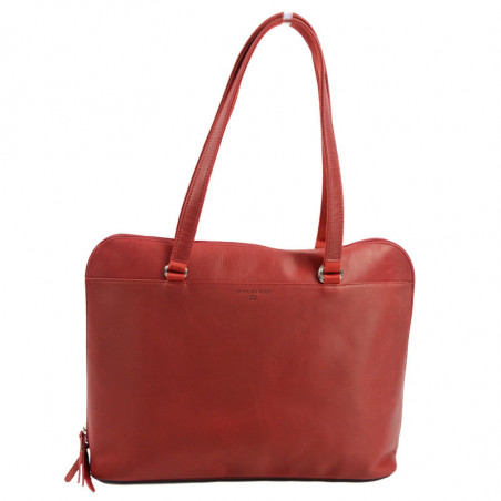 sacoche ordinateur cuir femme carmin
