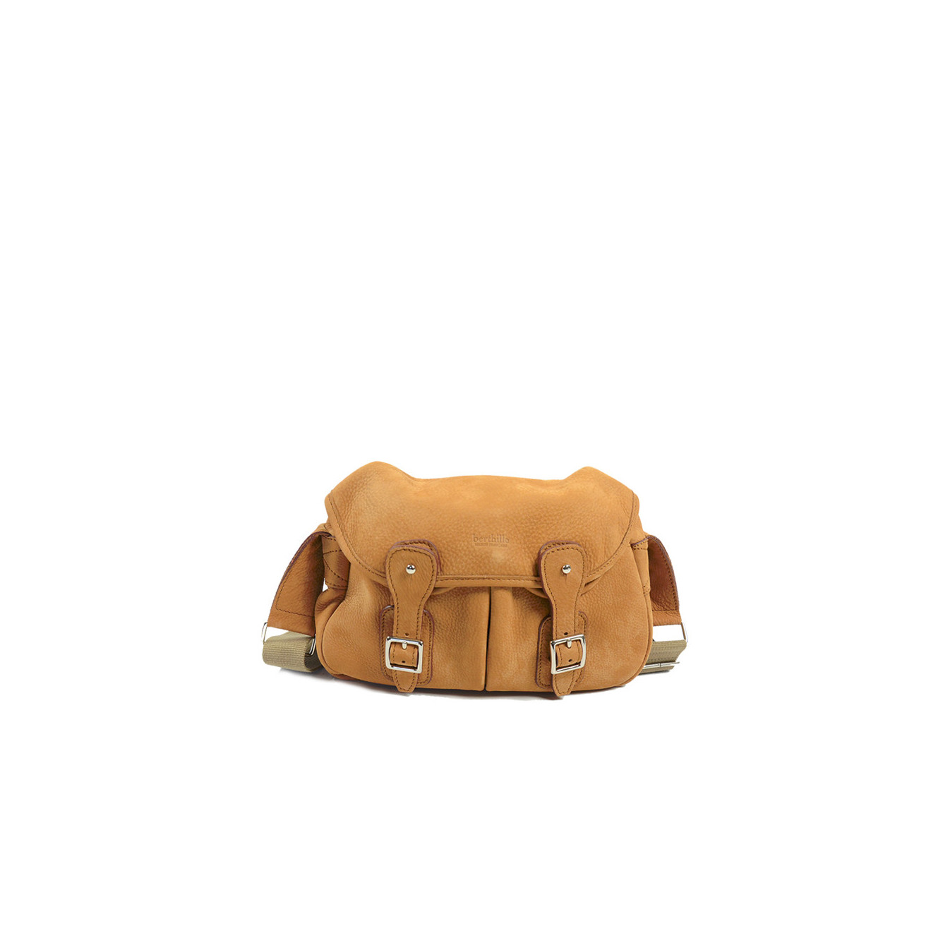 Berthille Mini Pêche Sac Croisé Cuir Nubuck Camel