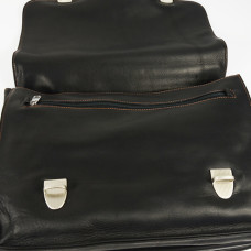 Jean Louis Fourès Baroudeur Cartable 3 Soufflets 38 Cm Noir ouvert