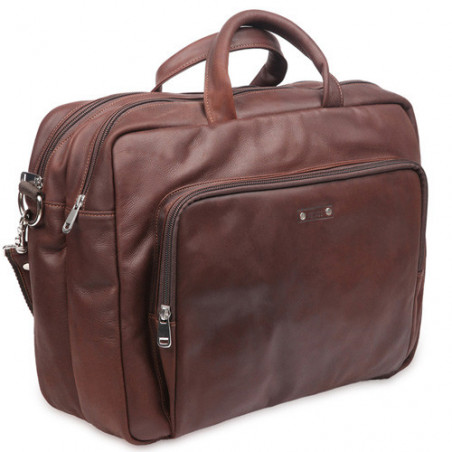 Jean Louis Fourès Baroudeur Sacoche  2 Soufflets 40 Cm Cognac cote