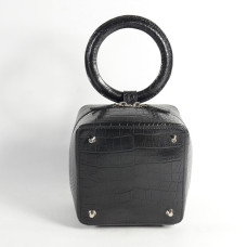 Sequoia Sweet Cube Croco Petit Sac Boîte Poignée Camel