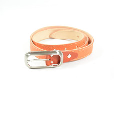 Ceinture Faune Cuir Lisse Femme boucle allongée Orange