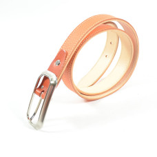 Ceinture Faune Cuir Lisse Femme boucle allongée Orange