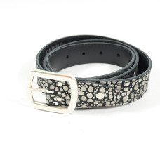 Ceinture Faune Cuir Femme Disco Noir Argent