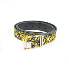 Ceinture Faune Cuir Femme Disco Or