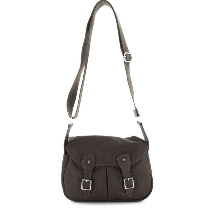 Sac à Main Porté épaule En Cuir Gras Marron - Occasion, Très Bon état - Style Intemporel