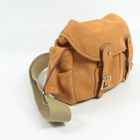 Berthille Mini Pêche Sac Croisé Cuir Nubuck Camel cote