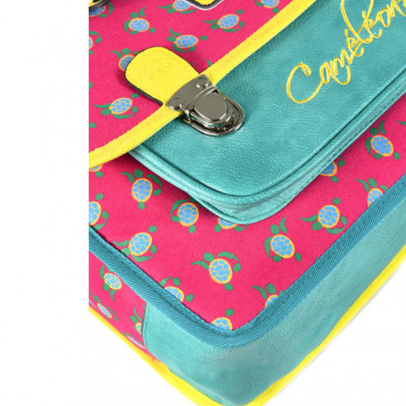 Retro Turtle Backpack 35cm Green Chameleon under