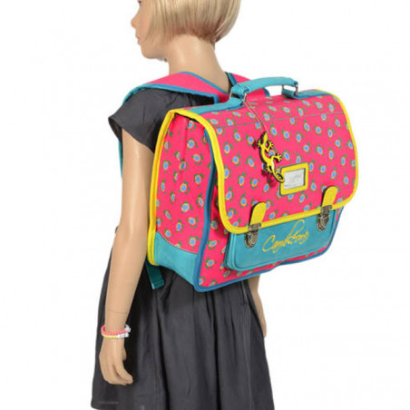 Retro Turtle Backpack 35cm Green Turtle worn