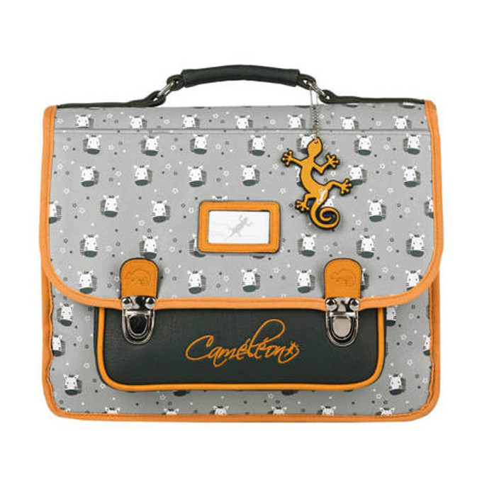 Retro Chameleon School Bag 35cm Zebra Yellow