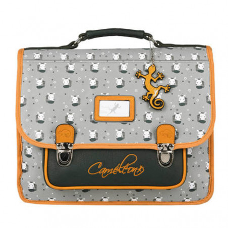 Retro Chameleon School Bag 35cm Zebra Yellow