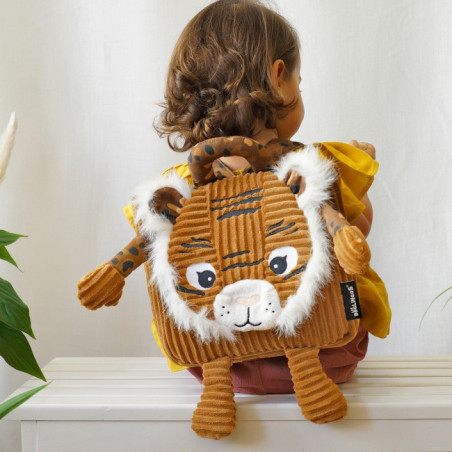 Les Deglingos Bag to Doudou Cartable Speculos the Tiger