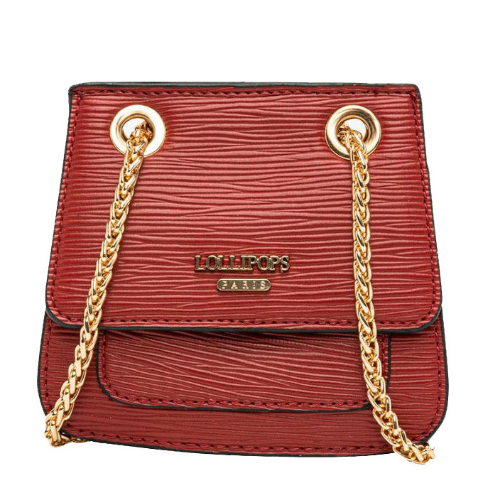 Mini Sac à Main Rouge Verni Avec Chaîne Dorée - NEUF Avec étiquettes - Cœur