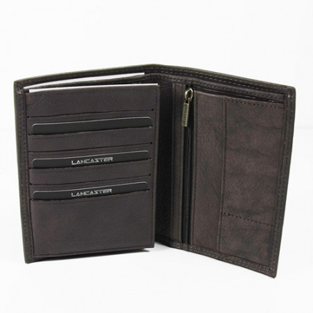 Lancaster Soft Vintage Homme Portefeuille 120-13 Taupe ouvert