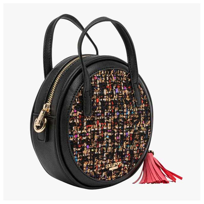 Petit Sac Bandoulière Lolipops - Pochette En Simili Cuir Marron, Motif Géométrique, Occasion Bon état