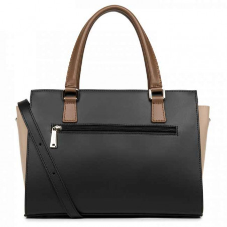 Lancaster Constance Sac Porté Main 437-03 Noir Nude Vison dos