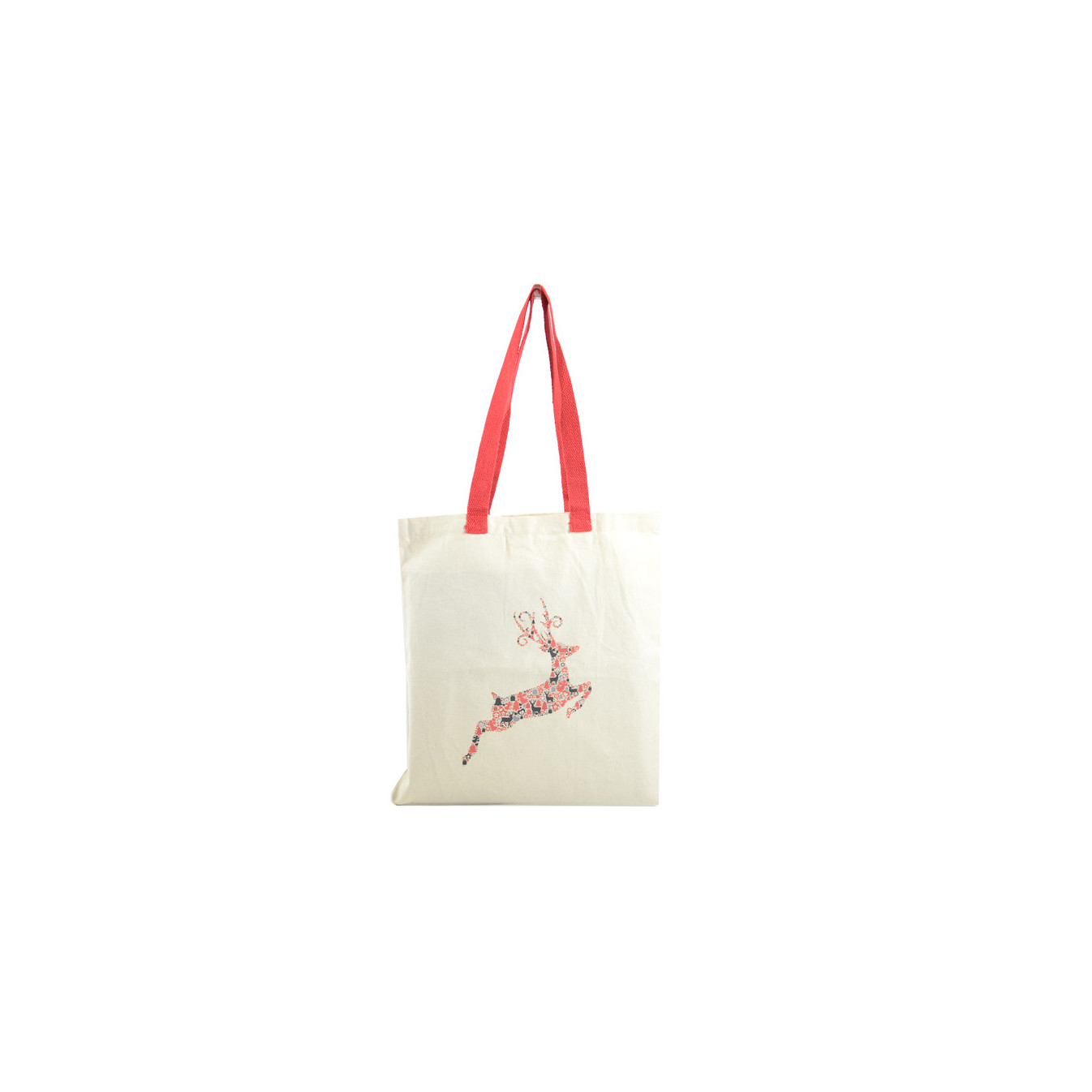 Farfouillette Tote Bag of Christmas Reindeer Natural Tote Bag
