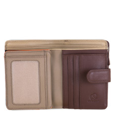 Mywalit Snap Medium Leather Wallet Cacao