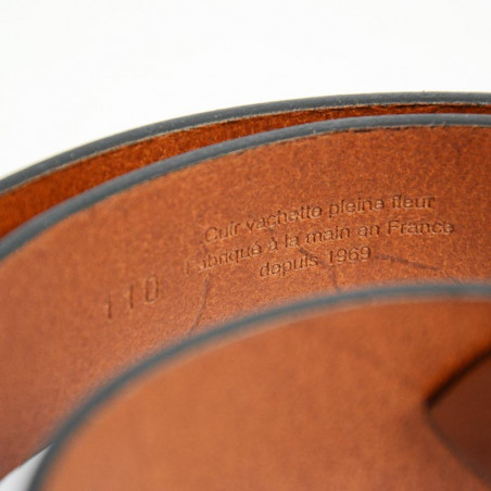 Foures Artisanal Leather Men's Baroudeur Belt F50561 Cognac