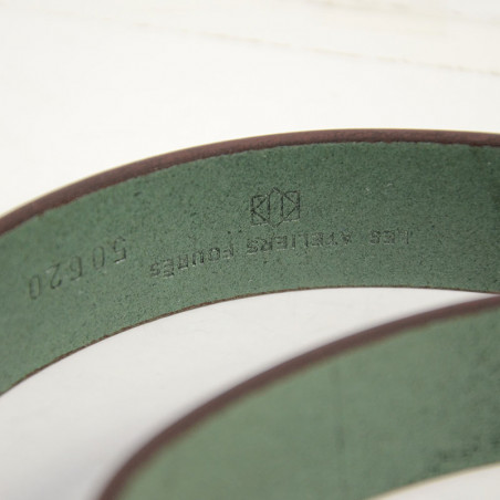 Ateliers Fourès Baroudeur Leather Belt F50620 khaki