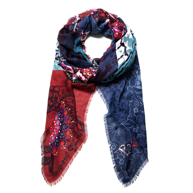 Desigual Red and Blue Patterned Fabric Desigual Button-down blouse - red - Zalando.ie main image 2