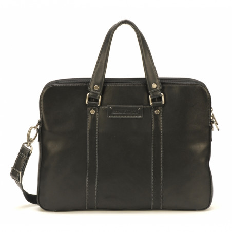 Arthur & Aston Johany Slim Document Holder 2 Pockets Black Leather