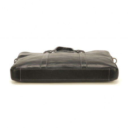 Arthur & Aston Johany Slim Document Holder 2 Pockets Black Leather