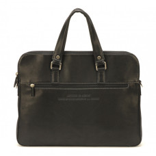 Arthur & Aston Johany Slim Document Holder 2 Pockets Black Leather