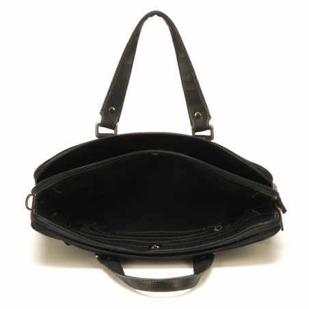 Arthur & Aston Johany Slim Document Holder 2 Pockets Black Leather