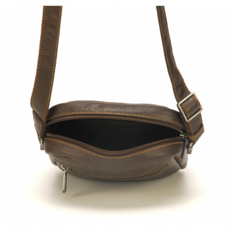 Arthur & Aston Johany Crossbody Pouch Saddle Brown Leather