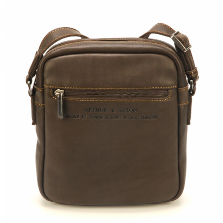 Arthur & Aston Johany Crossbody Pouch Saddle Brown Leather