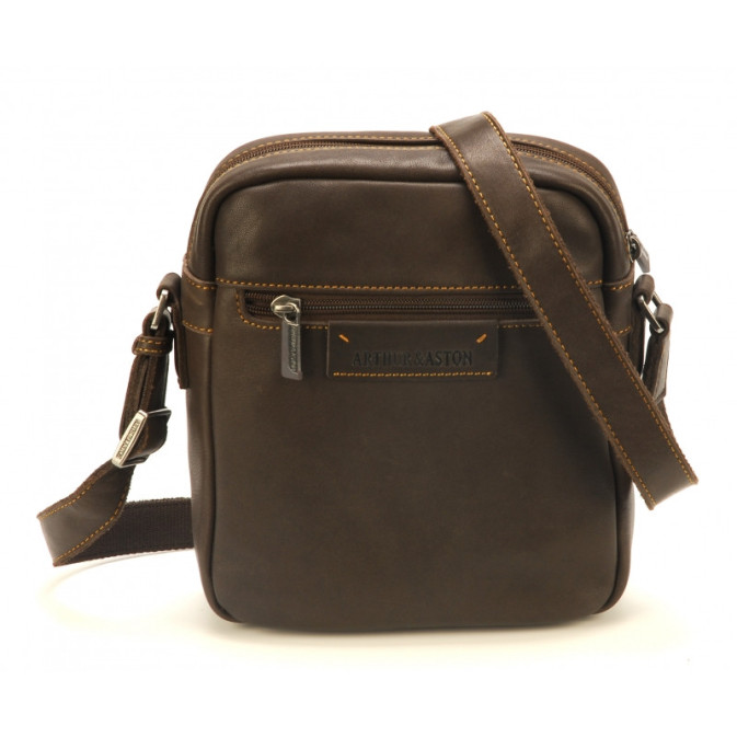 Arthur & Aston Johany Crossbody Pouch Saddle Brown Leather