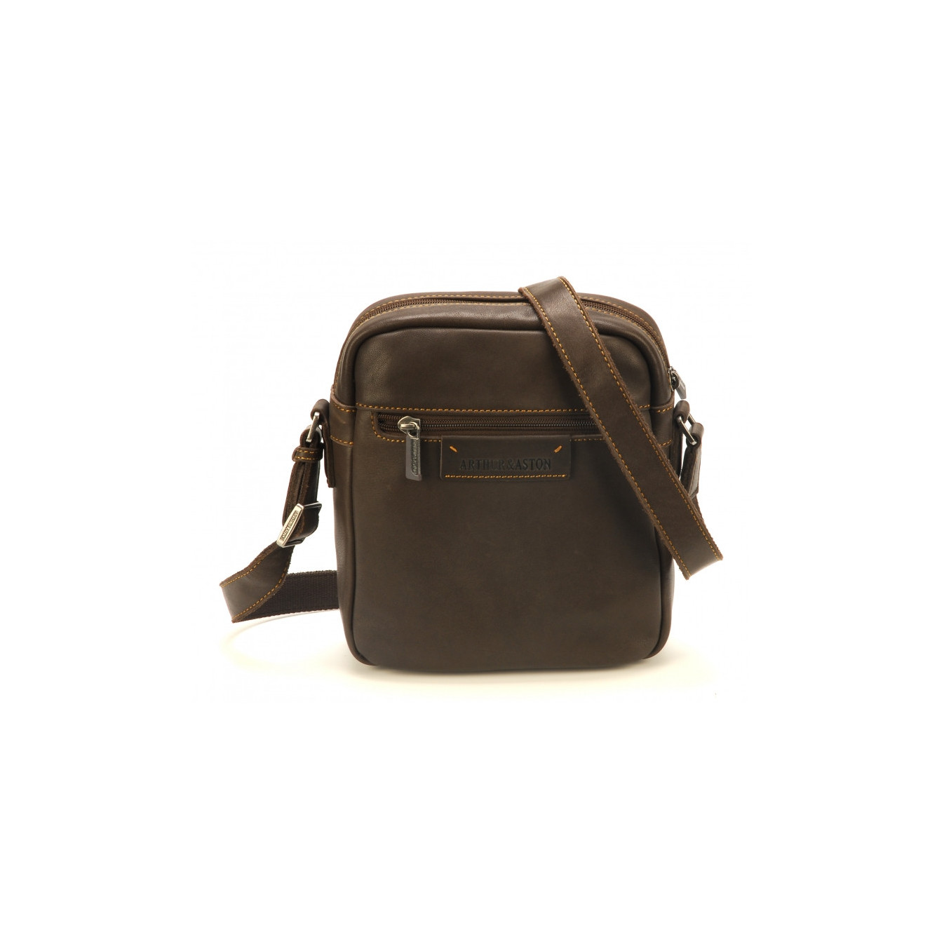 Arthur & Aston Johany Crossbody Pouch Saddle Brown Leather