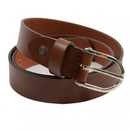 Jean Louis Fourès Baroudeuse leather Belt 25mm F50856 Cognac