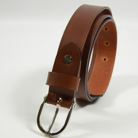 Jean Louis Fourès Baroudeuse leather Belt 25mm F50856 Cognac face