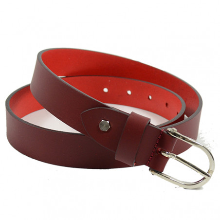 Ateliers Fourès Baroudeuse Leather Belt 25mm F50856 Red