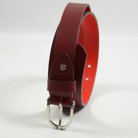 Ateliers Fourès Baroudeuse Leather Belt 25mm F50856 Red