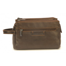 Arthur & Aston Johany Leather Toiletry Bag Chestnut