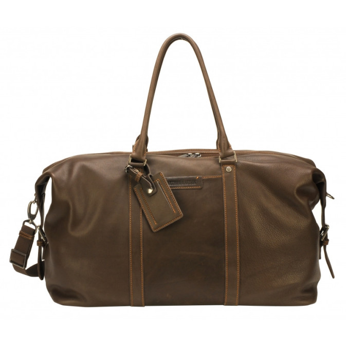 Arthur & Aston Johany Soft Leather Travel Bag Chestnut