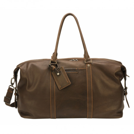 Arthur & Aston Johany Soft Leather Travel Bag Chestnut