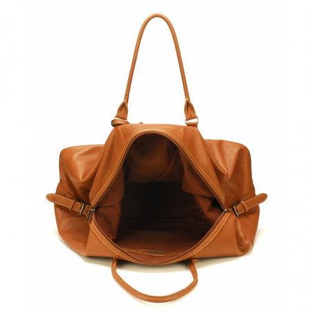 Arthur & Aston Johany Supple Leather Cognac Travel Bag