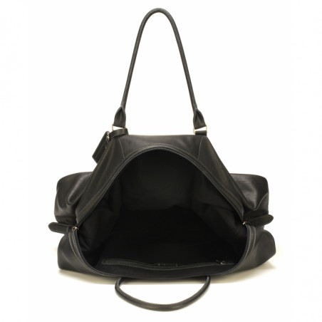 Arthur & Aston Johany Soft Leather Black Travel Bag