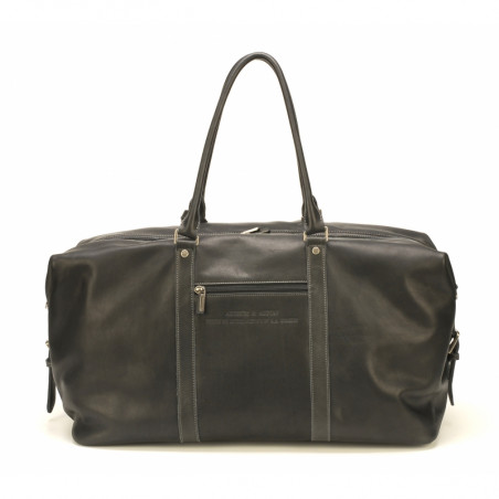 Arthur & Aston Johany Soft Leather Black Travel Bag