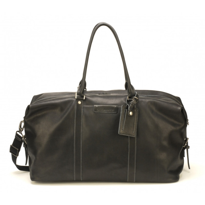 Arthur & Aston Johany Soft Leather Black Travel Bag
