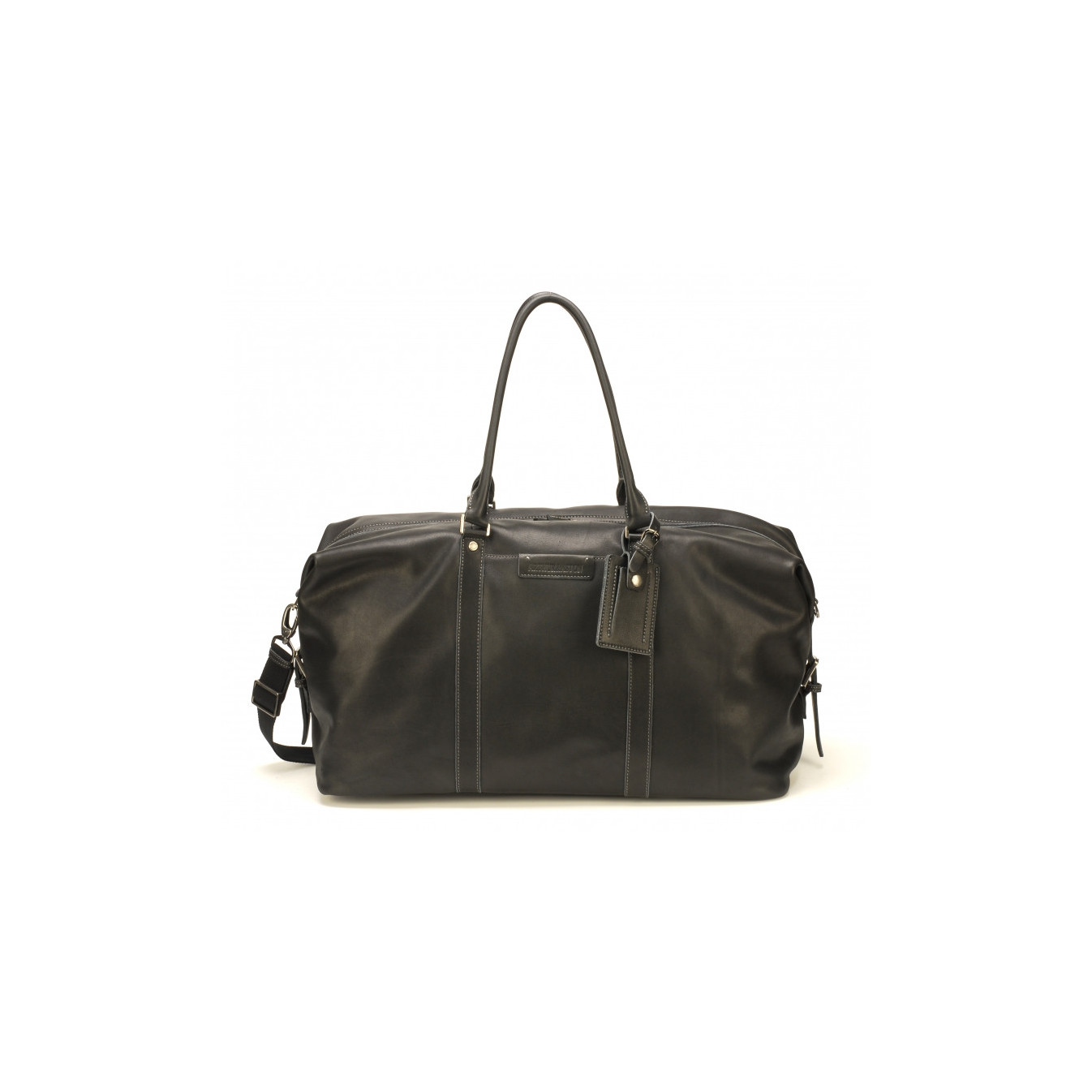 Arthur & Aston Johany Soft Leather Black Travel Bag