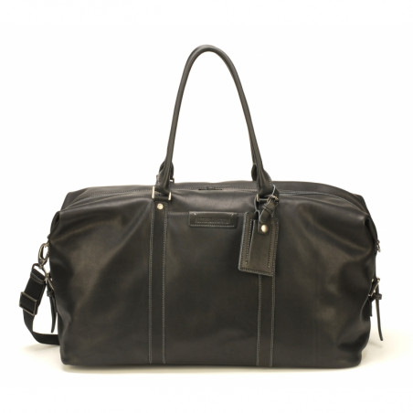 Arthur & Aston Johany Soft Leather Black Travel Bag